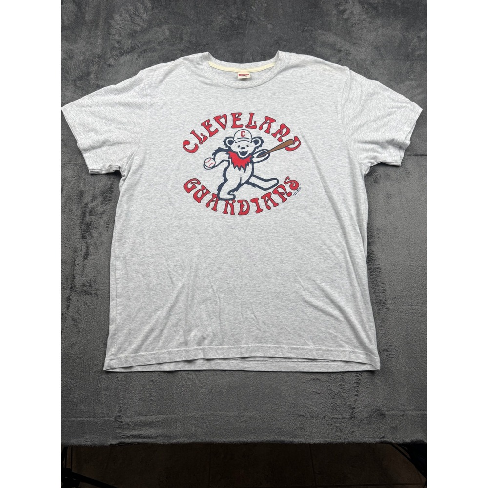 Homage Cleveland Guardians Grateful Dead Dancing Bear Shirt Gray XXL MLB - Picture 9 of 9